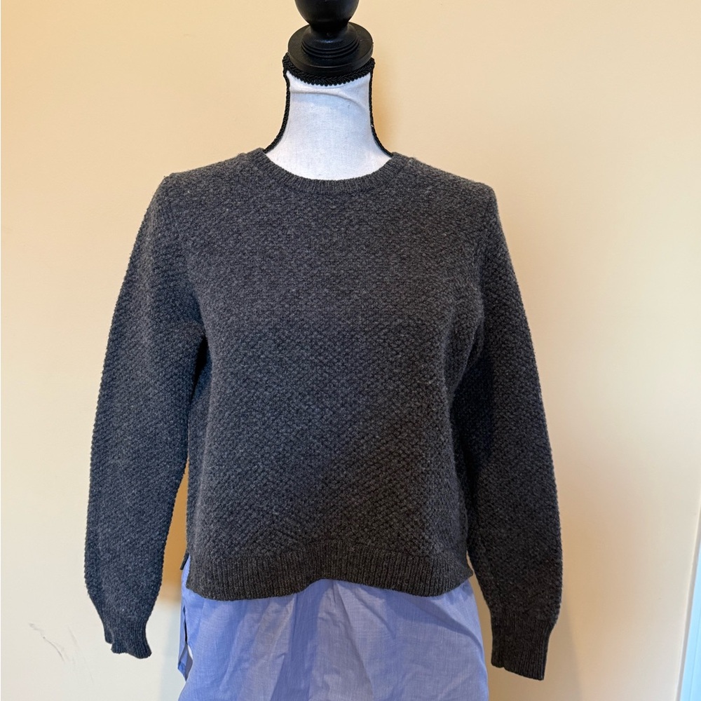 J. Crew Dark Gray Layered Textured Sweater
